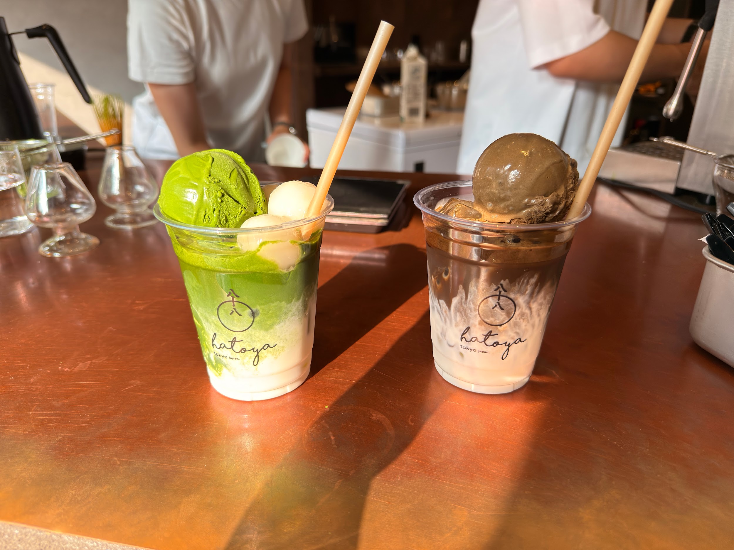 八十八 浅草_「抹茶ラテ 壱」と「焙じ茶ラテ」