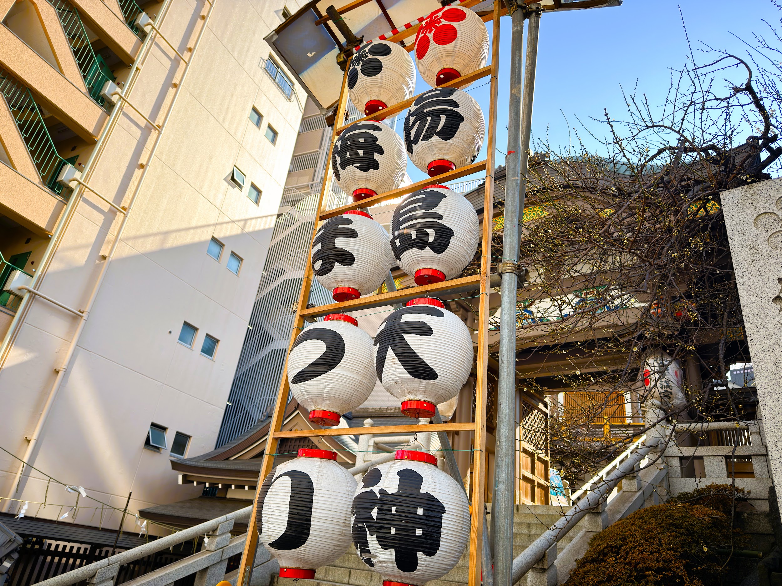 湯島天満宮_梅まつりの提灯